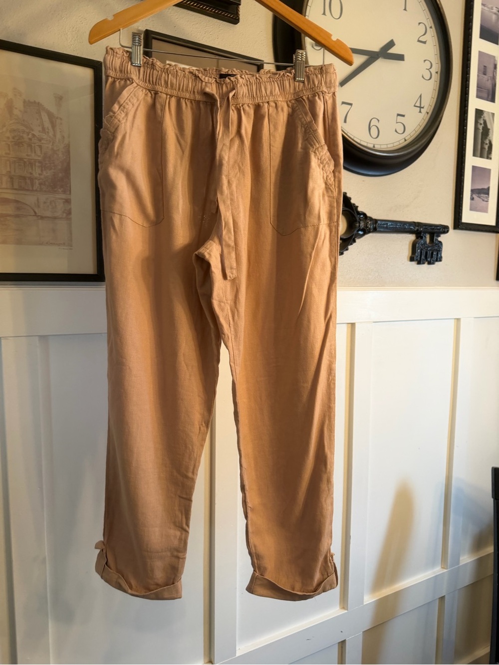 Relaxed Drawstring Womens Pants - Pink k435